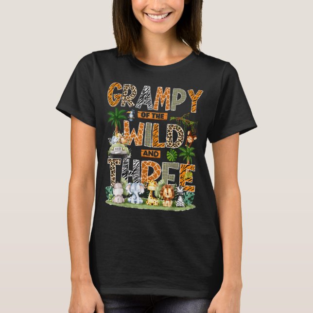 Grampy Of The Wild &amp; Three Zoo 3rd Birthday Sa T-Shirt (Vorderseite)