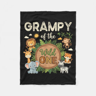 Grampy of The Wild One Safari First Birthday Fleecedecke