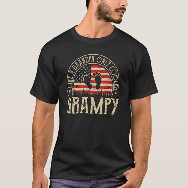 Grampy wie ein Opa nur Coolere Männer Usa Flaggeng T-Shirt (Vorderseite)