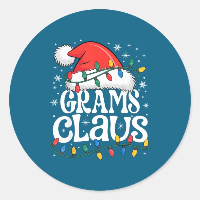Grams Claus Funny Xmas Christmas Grandma Holiday S Runder Aufkleber (Vorderseite)
