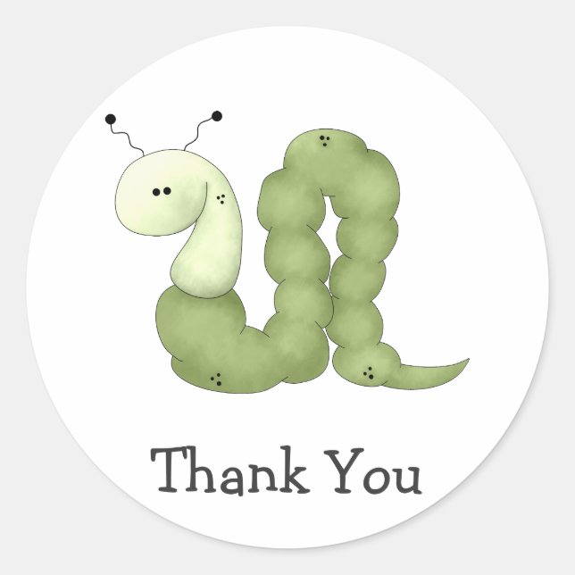 Gram's Garden ・ Grüner Wurm Runder Aufkleber (Vorderseite)