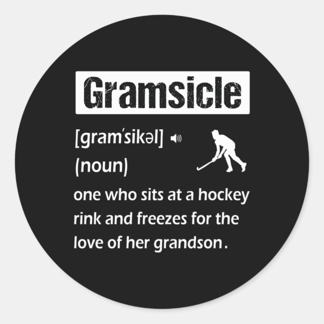 Gramsicle Ice Hockey OORAMA Sicle Definition Runder Aufkleber (Vorderseite)