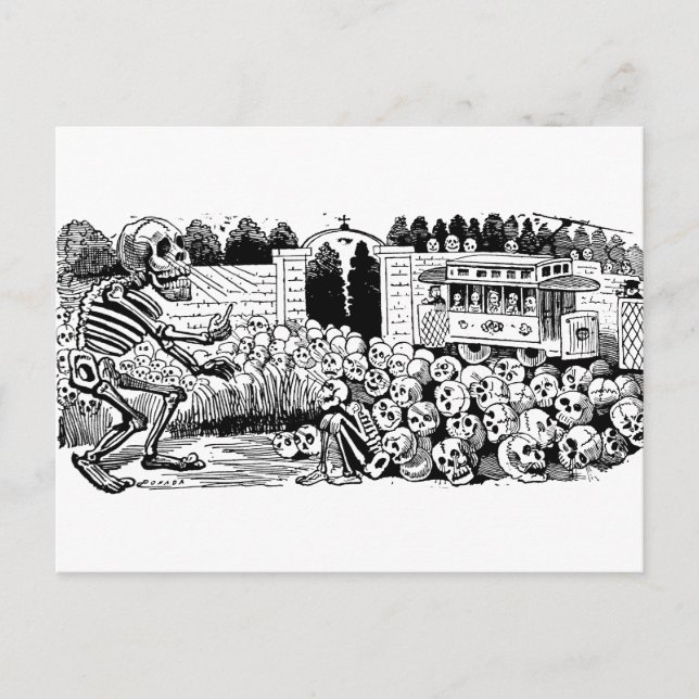 Gran Calavera Eléctrica von José Guadalupe Posada Postkarte (Vorderseite)