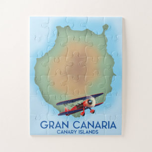Gran Canaria Kanarische Insel, Reiseposter Kunst.
