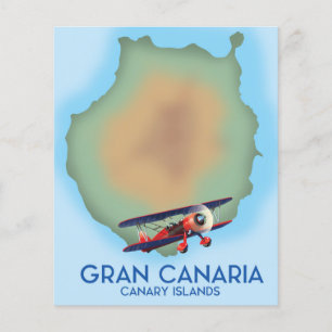 Gran Canaria Kanarische Insel, Reiseposter Kunst.