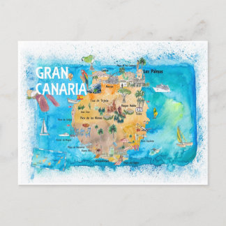 Gran Canaria Spanien Illustrierte Karte