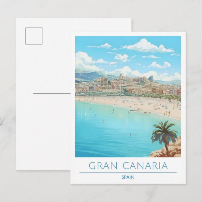 Gran Canaria Spanien Vintage Travel Postkarte (Vorne/Hinten)