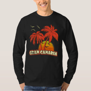 Gran Canaria Summer Palm Trees 80er Beach Sunset T-Shirt