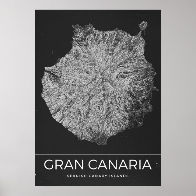 Gran Canaria Vintage Travel Map Poster (Vorne)