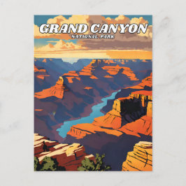 Gran Canyon National Park Illustration Retro Clas Postkarte
