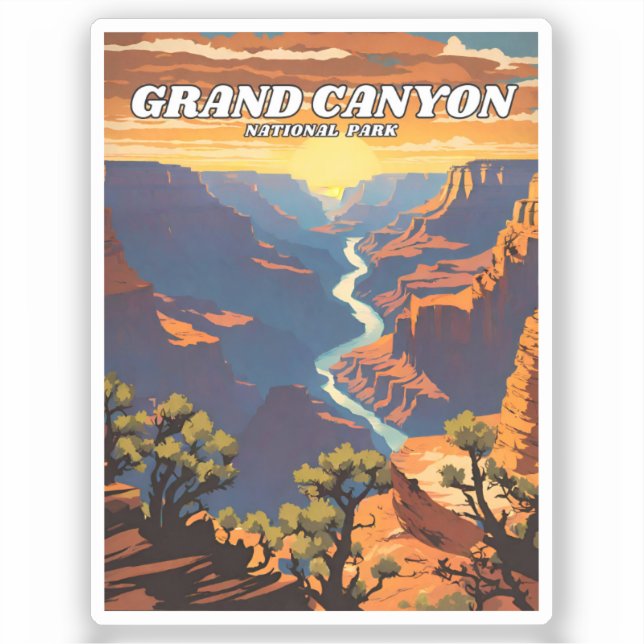 Gran Canyon National Park Illustrationsprogramm Aufkleber (Vorderseite)