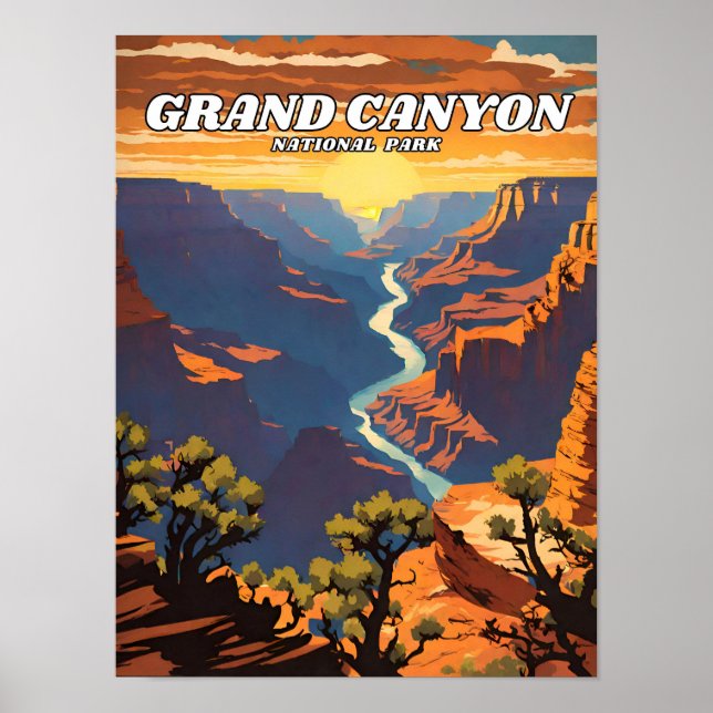 Gran Canyon National Park Illustrationsprogramm Poster (Vorne)