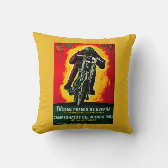 Gran Premio de Espana Vintage PosterEurope Kissen (Vorderseite)