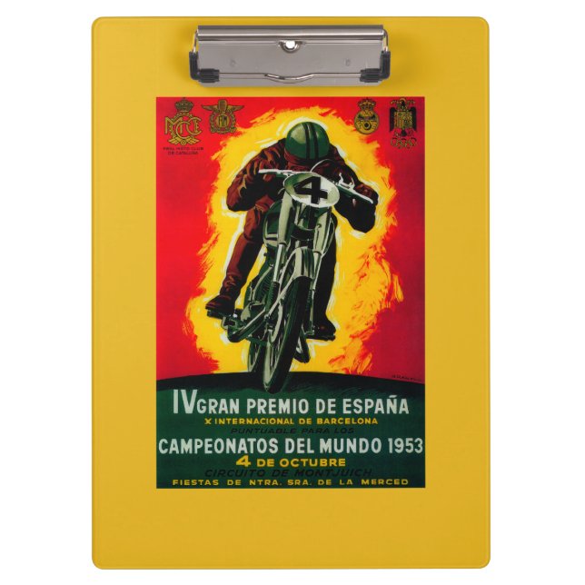 Gran Premio de Espana Vintage PosterEurope Klemmbrett (Vorderseite)