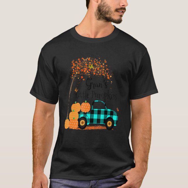 Gran S Little Pumpkins LKW Karierter Herbst Ar T-Shirt (Vorderseite)