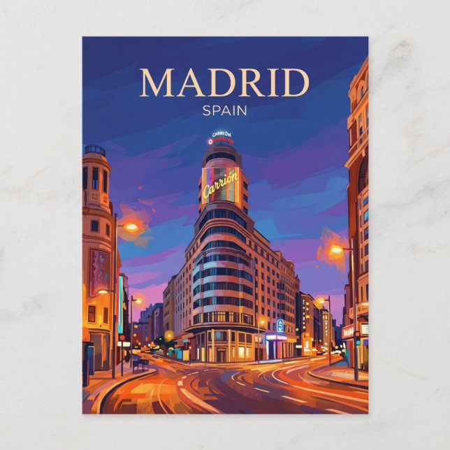 Gran Vía Spanien Postkarte (Vorderseite)