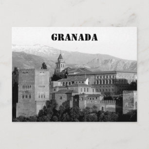 Granada alhambra grau postkarte