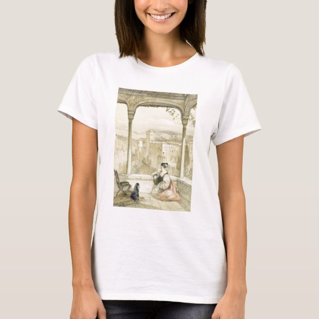 Granada (Alhambra), Platte 9 aus "Skizzen von Spai T-Shirt (Vorderseite)
