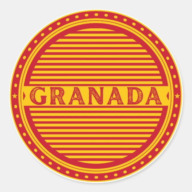 Granada City Pride Emblem – Spanish Identity Runder Aufkleber (Vorderseite)