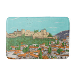 Granada Cityview Spanien Landschaftsbild Badematte