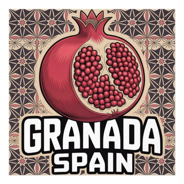 Granada Spain Pomegranate Sticker Fotodruck (Vorne)