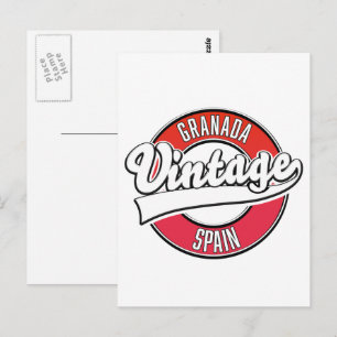 Granada Spain Vintages Logo Postkarte
