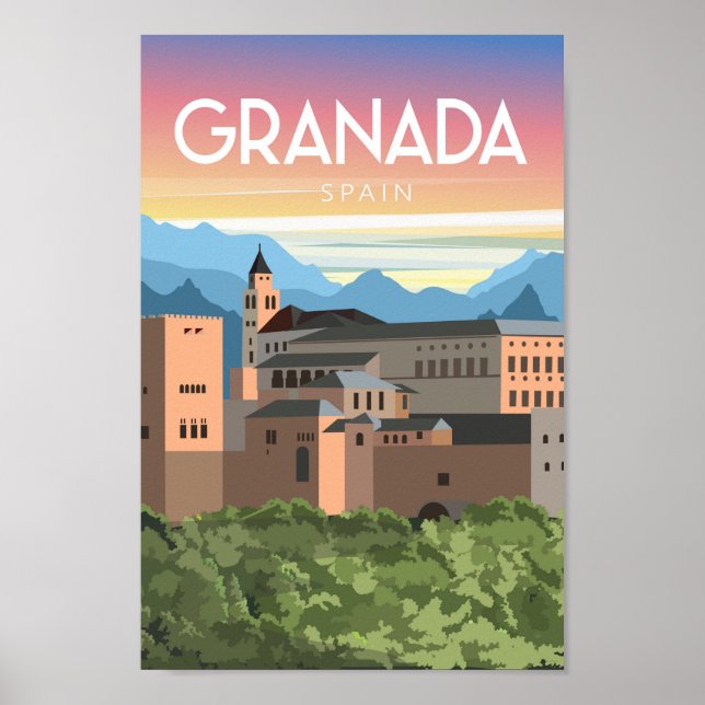 Granada spain Vintages Trevel Poster (Vorne)
