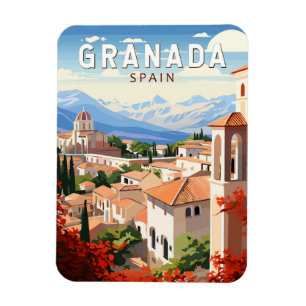Granada Spanien Reise Kunst Vintage Magnet