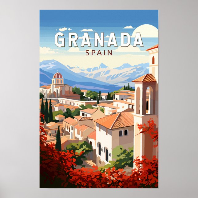 Granada Spanien Reisen Kunst Vintag Poster (Vorne)
