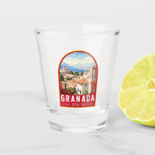 Granada Spanien Reisen Kunst Vintag Schnapsglas