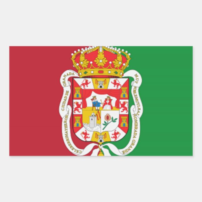 Granada (Spanien) Stadtflagge Rechteckiger Aufkleber (Vorderseite)