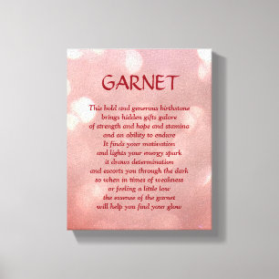 Granat - Januar birthstone Gedicht-Kunst-Leinwand Leinwanddruck