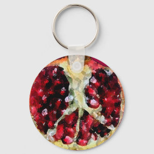 Granatapfel-Aquarell - Schlüsselkette Schlüsselanhänger
