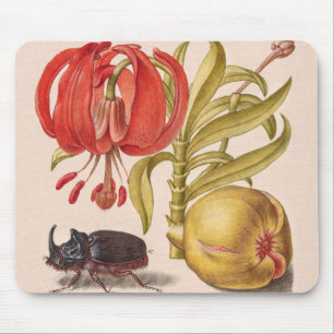 Granatapfel, Blume, Obst und Rhinozeros Mousepad