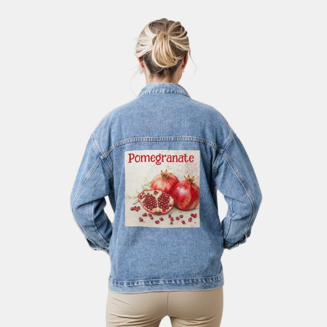 Granatapfel-Denimjacke Jeansjacke (Modell)