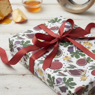 Granatäpfel, Feigen und Honigbienen Geschenkpapier