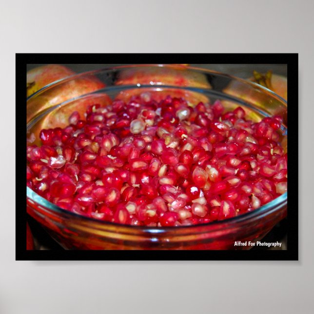 Granatapfel Frucht in Schale Poster (Vorne)