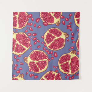 Granatapfel Frucht Nahtloses Muster Design Wandteppich