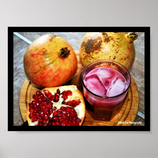 Granatapfel Frucht und Saft Poster (Vorne)