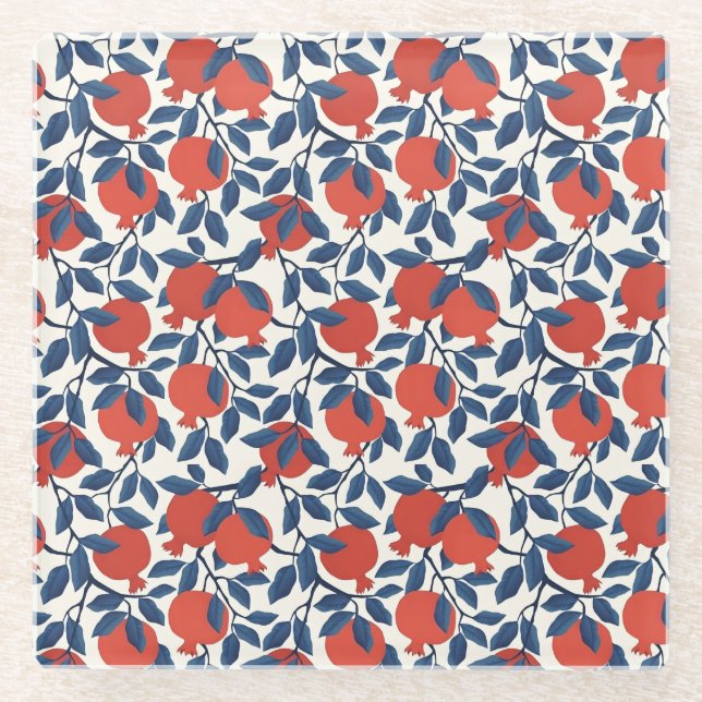 Granatapfel Glasuntersetzer (Vorderseite)