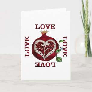 Granatapfel Herz LIEBE Valentinstag Feiertagskarte