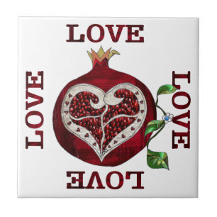 Granatapfel Herz LIEBE Valentinstag Fliese