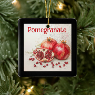 Granatapfel-Keramik-Ornament Keramikornament