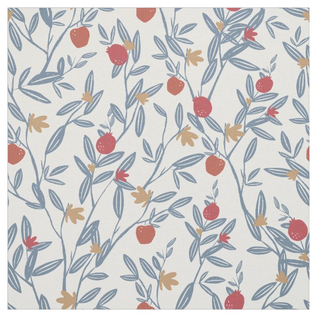 Granatapfel mit Blumen Stoff (Muster)
