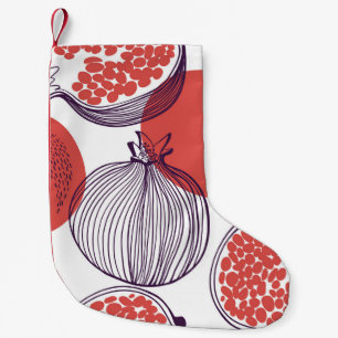Granatapfel-Mode: Nahtloses Vintage-Muster Kleiner Weihnachtsstrumpf