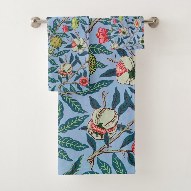 Granatapfel-Muster durch William Morris Badhandtuch Set (Insitu)
