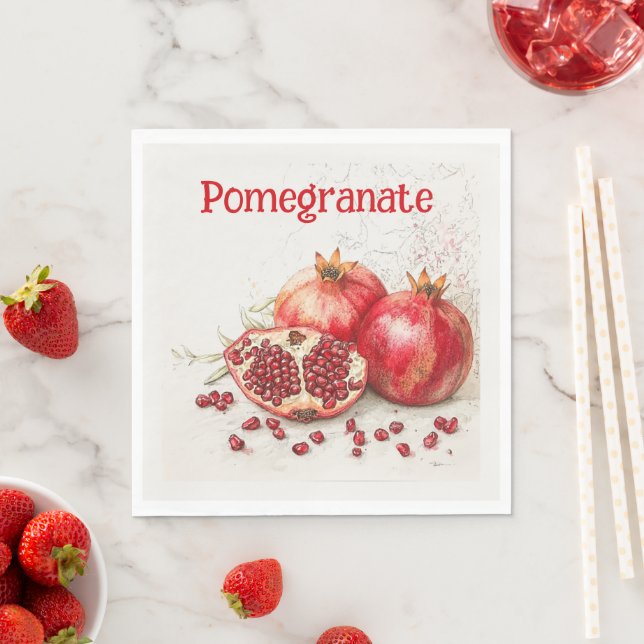 Granatapfel-Papier-Serviette Serviette (Beispiel)