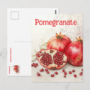 Granatapfel-Postkarte Postkarte