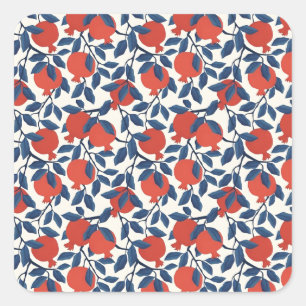 Granatapfel Quadratischer Aufkleber