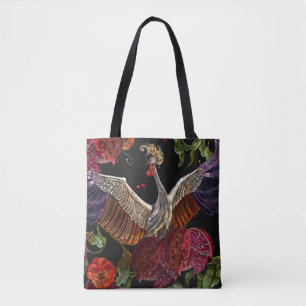 Granatapfel Rose: Stickereikunst Tasche